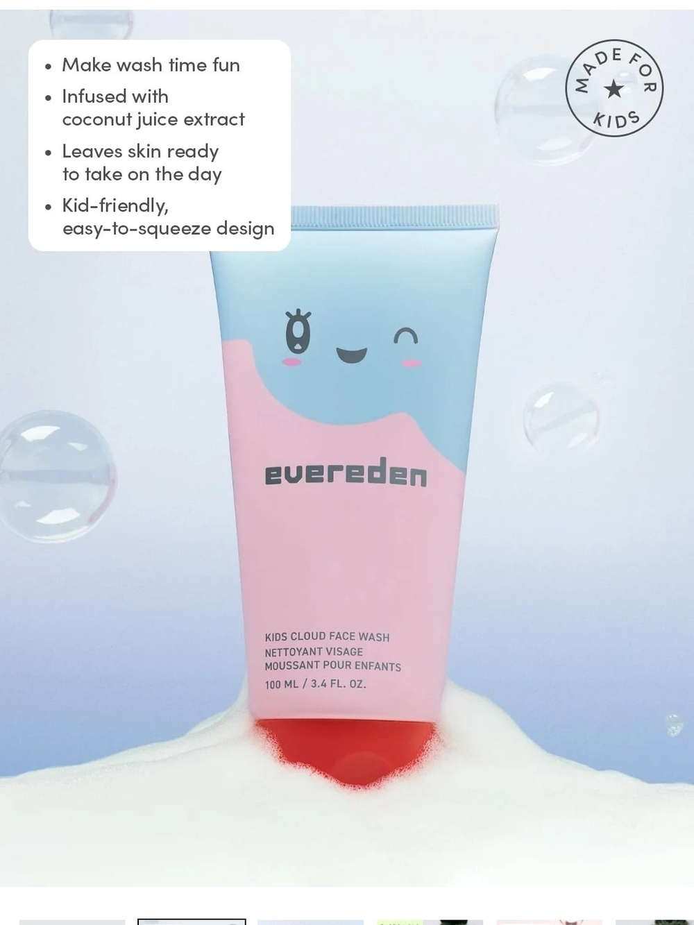 Evereden Kids Cloud Face Wash